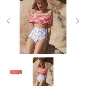 🏖 Verdelimon Tottori Red Picnic Bathing Suit Top - NWT 🏖